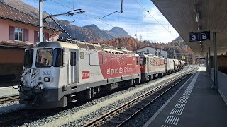 Usfahrt vom Güeterzug nach Samedan in Pontresina [upl. by Lilly]