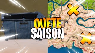 DETRUIRE DES CACHETTES EMPLACEMENTS QUETE SAISON SEMAINE 9 FORTNITE 3 SAISON 1 [upl. by Jankey44]