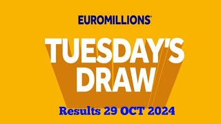 Euromillions Draw Live results 29 October 2024  euromillions live tonight [upl. by Anitsyrk454]