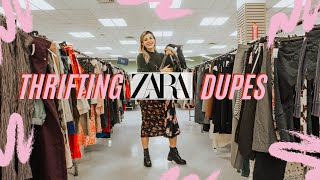 THRIFTING ZARA DUPES  COME THRIFT W ME  THRIFTED ZARA LOOKBOOK [upl. by Wayne760]