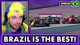 Our reaction to an AWESOME 2023 Brazilian Grand Prix Sprint [upl. by Oicneserc]