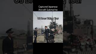 1945  US Navy Brass Surveys Captured WW2 Aircraft Submarine ww2 submarine usnavy navalhistory [upl. by Tillford]