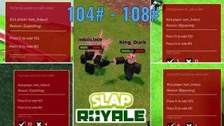 104  108 rulebreakers and exploiters i found in slap Royale  Roblox  Slap Battles [upl. by Hsirap13]