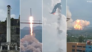 Katastrophaler Zwischenfall Tianlong3 Raketenstufe löst sich von Teststand und fliegt davon [upl. by Valencia]