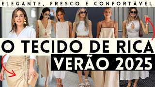 ðŸ”´COMO USAR O TECIDO DE RICA DA MODA VERÃƒO 2025 O LINHO O TECIDO MAIS ELEGANTE FRESCO E CONFOTÃVEL [upl. by Saberio172]