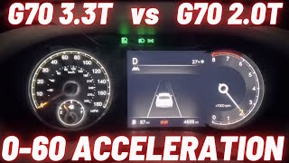 2023 Genesis G70 33T vs 2023 Genesis G70 20T 060 MPH Acceleration Sport Mode [upl. by Yardley540]