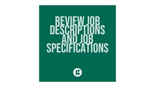 Review Job Descriptions and Job Specifications [upl. by Showker]