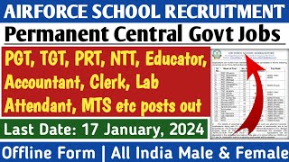 AIRFORCE SCHOOL BARRACKPORE GROUP C RECRUITMENT 2024  PERMANENT GOVT VACANCY 10TH PASS [upl. by Ordisy655]