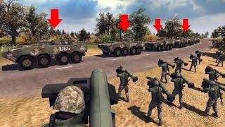 UKRAINIAN TROOPS ATTACKED INFANTRY CONVOY MenOfWar2 Battle Simulation [upl. by Ardnoel]