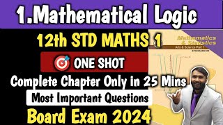 MOST IMPORTANT QUESTIONS  12th STD MATHEMATICAL LOGIC  ONESHOT  BOARD EXAM 2024 PRADEEP GIRI SIR [upl. by Esiom932]