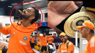 Rohit Rahul reaction on Virat Kohlis gold medal biting celebration in dressing room Mitchell catch [upl. by Amorita]