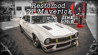 Restomod 71 Ford Maverick Jimmy Shaw Baer Brakes booth SEMA 2018 [upl. by Analise]