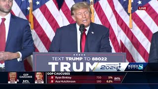 Watch Donald Trump speaks in Des Moines after winning 2024 Iowa caucuses [upl. by Apul]