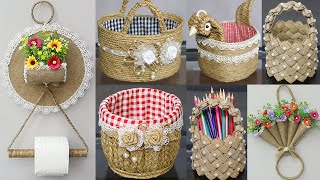 Super Useful out of Waste Material 😍 6 Diy Jute Storage Craft Ideas [upl. by Lednic696]