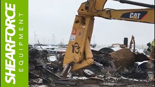 LaBounty MSD2250R Mobile Scrap Shear At Work Processing HBeams [upl. by Ocnarf491]