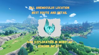 All Anemoculus Location with Detail and best route guide  Exploration  Genshin Impact [upl. by Nylassej]