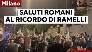 Ramelli saluti romani e rito del presente alla commemorazione a Milano [upl. by Ttayh]