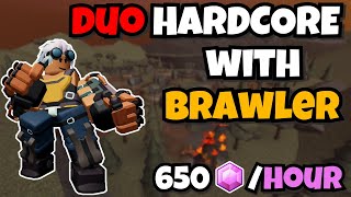 BRAWLER is OP in DUO Hardcore I Panko Warfare Player 1 POV I TDS Roblox [upl. by Marja]