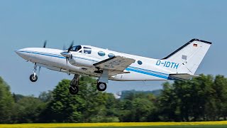 Cessna 421C Golden Eagle Taxi  Take Off Augsburg Airport [upl. by Reinke]