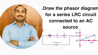 Draw the phasor diagram for a series LRC circuit connected to an AC sourcesample paper physics 2024 [upl. by Yenroc]