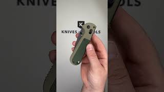 Benchmade Redoubt 431SBK 1 Serrated Black Tanto CPM D2 Green Grivory pocket knife [upl. by Lemrac]