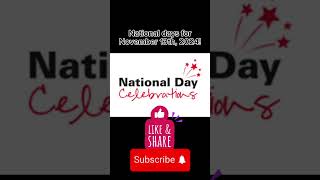 National days for November 13th 2024 viral [upl. by Ansell]