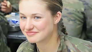 SPANISH QUEEN PRINCESS LEONOR LOOKING BEAUTIFUL IN MILITARY UNIFORM PHOTOGRAPHY 4K [upl. by Alton]