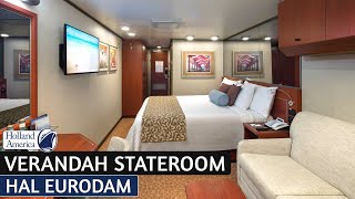 HAL Eurodam  Verandah Stateroom Walkthrough Tour amp Review 4K  Holland America Cruise Line [upl. by Alad]