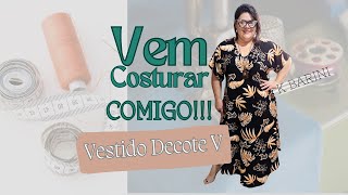 Vestido Em Viscolinho Decote em V [upl. by Nemsaj]