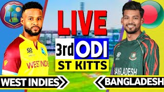 Live  West Indies vs Bangladesh 3rd ODI  Live Scores amp Commentary  BAN vs WI live [upl. by Adnalohs]