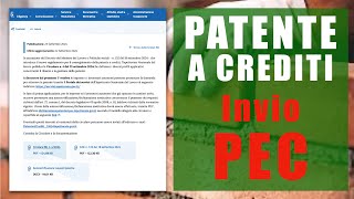 PATENTE A CREDITI Inoltro domanda tramite PEC [upl. by Uella]