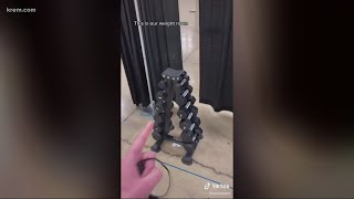 Viral TikTok highlights differences between mens and womens NCAA Tournament weight rooms [upl. by Proudman]