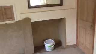 Lime Plastering Cumnor render coat application Aug 2013 [upl. by Murrah44]