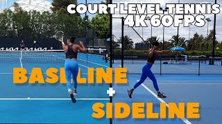 Leylah Fernandez SPLIT SCREEN Baseline  Sideline View  2022 Aus Open Practice 4K 60FPS [upl. by Katherina352]