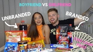 BRANDED VS UNBRANDED CHALLENGE BOYFRIEND VS GIRLFRIEND £100 CASH PRIZE channonmooney [upl. by Nager]