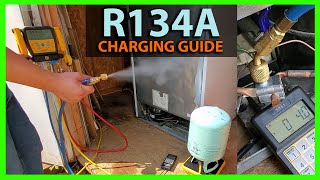 How To Recharge Freezer or Refrigerator  Adding Refrigerant or Freon to R134A Appliance [upl. by Gussie]