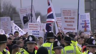 Violent clashes at EDL demonstration in Dudley [upl. by Annez379]