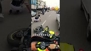 Bike crashed 💥🫠trendingshorts fpyシ crash accidentnews duke390 [upl. by Enrika400]