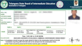 TS Inter Hall Ticket 2024 Practical amp Theory Admit Card tsbiecgggov [upl. by Tigdirb]