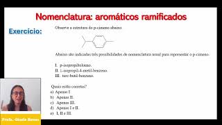 Exercício de orgânica aula 11 UFRGS RS 2016 Nomenclatura de cadeias aromáticas [upl. by La]