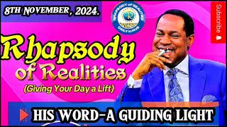 HIS WORDA GUIDING LIGHT  RHAPSODY OF REALITIES DAILY DEVOTIONAL 8TH NOVEMBER 2024 pastorchris [upl. by Cully]