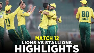 Full Highlights  Stallions vs Lions  Match 12  Bahria Town Champions Cup 2024  M9A1K [upl. by Shama]