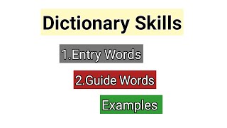 Entry Words and Guide Words in a Dictionary  Dictionary Skills  Basics of English Language [upl. by Lemra]