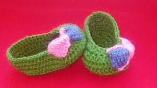 Tuto crochet  chaussons pour bébé au crochet de 612 mois22 [upl. by Ahseuqal]