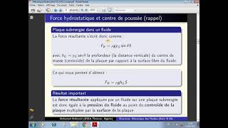 613 MDF Série 3 Rappel sur la force hydrostatique et le centre de poussée [upl. by Brookner146]