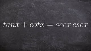 Verifying trigonometric identities by converting to sines and cosines [upl. by Derrik]