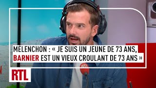 JL Mélenchon  quotJe suis un petit jeune de 73 ans Barnier est un vieux croulant de 73 ans et demiquot [upl. by Edny843]