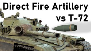 DIRECT FIRE ARTILLERY vs T72  Paladin 155mm M107 HighExplosive  Armour Penetration Simulation [upl. by Kane]