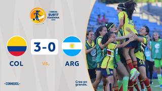 COLOMBIA vs ARGENTINA 30  RESUMEN  CONMEBOL SUB17 FEM  FASE DE GRUPOS [upl. by Gael]