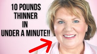 Contour A Round Fat Face And Double Chin  Super Easy Makeup over 50 [upl. by Theodosia]